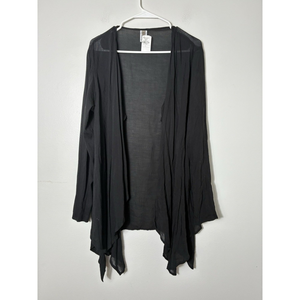 New! Xcvi Open Lightweight Duster Sz XL Black Minimalist Goth